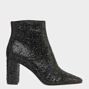 Betsey Johnson Black Rhinestone Cady Boots
